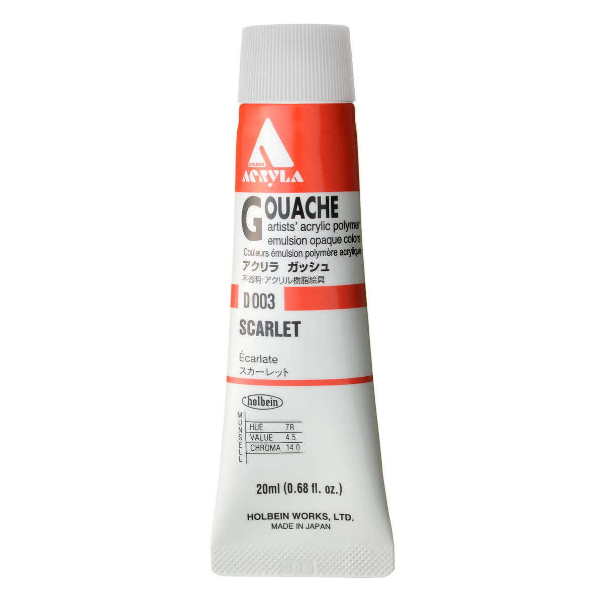 ACRYLA GOUACHE 20ML SCARLET