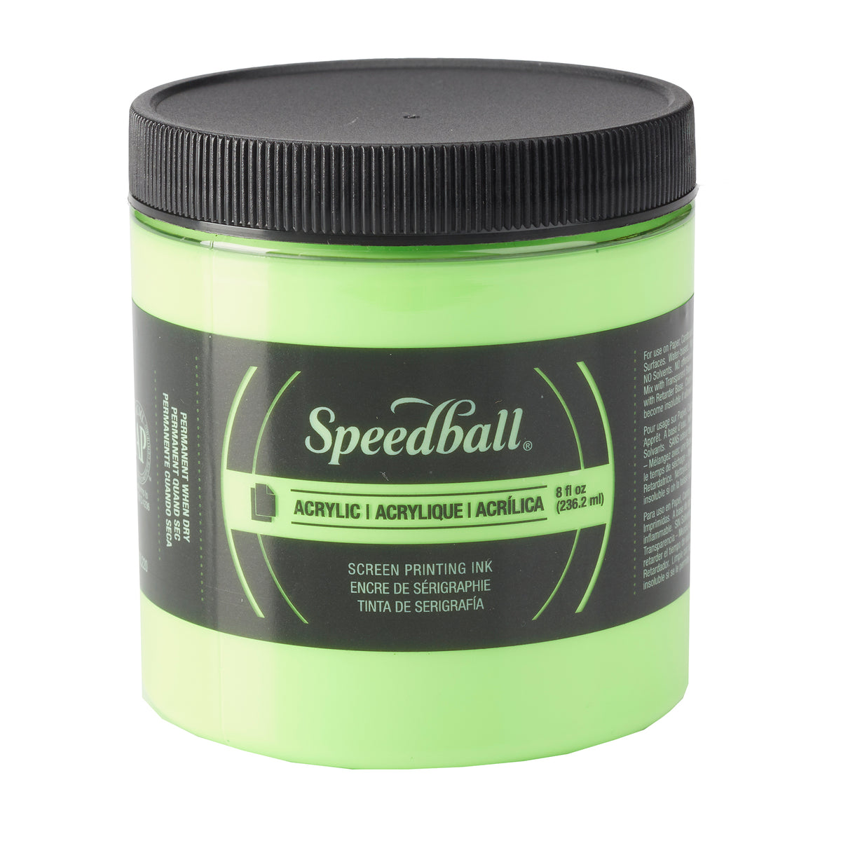 ACRYLIC SCREEN PRINTING INK 8oz FLUORESCENT LIME GREEN