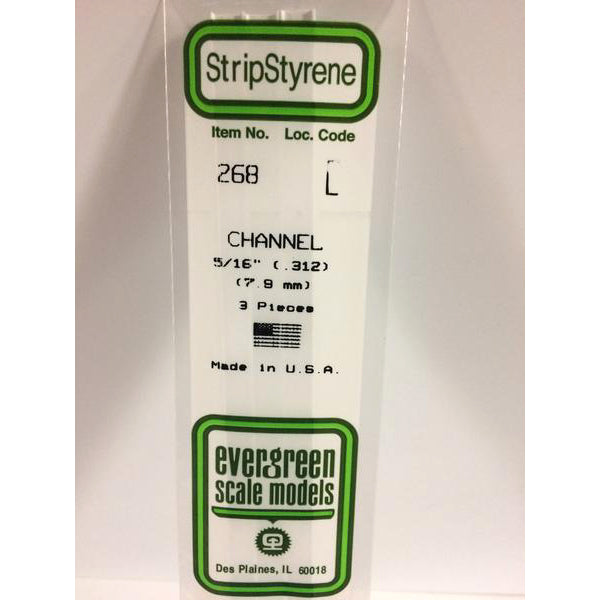 POLYSTYRENE OPAQUE WHITE CHANNEL .312 X 14&#39;&#39; PKG/3