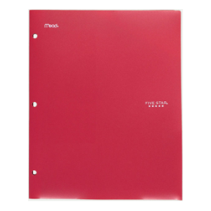 FIVE STAR 2-POCKET PLASTIC FOLDER AND FILE