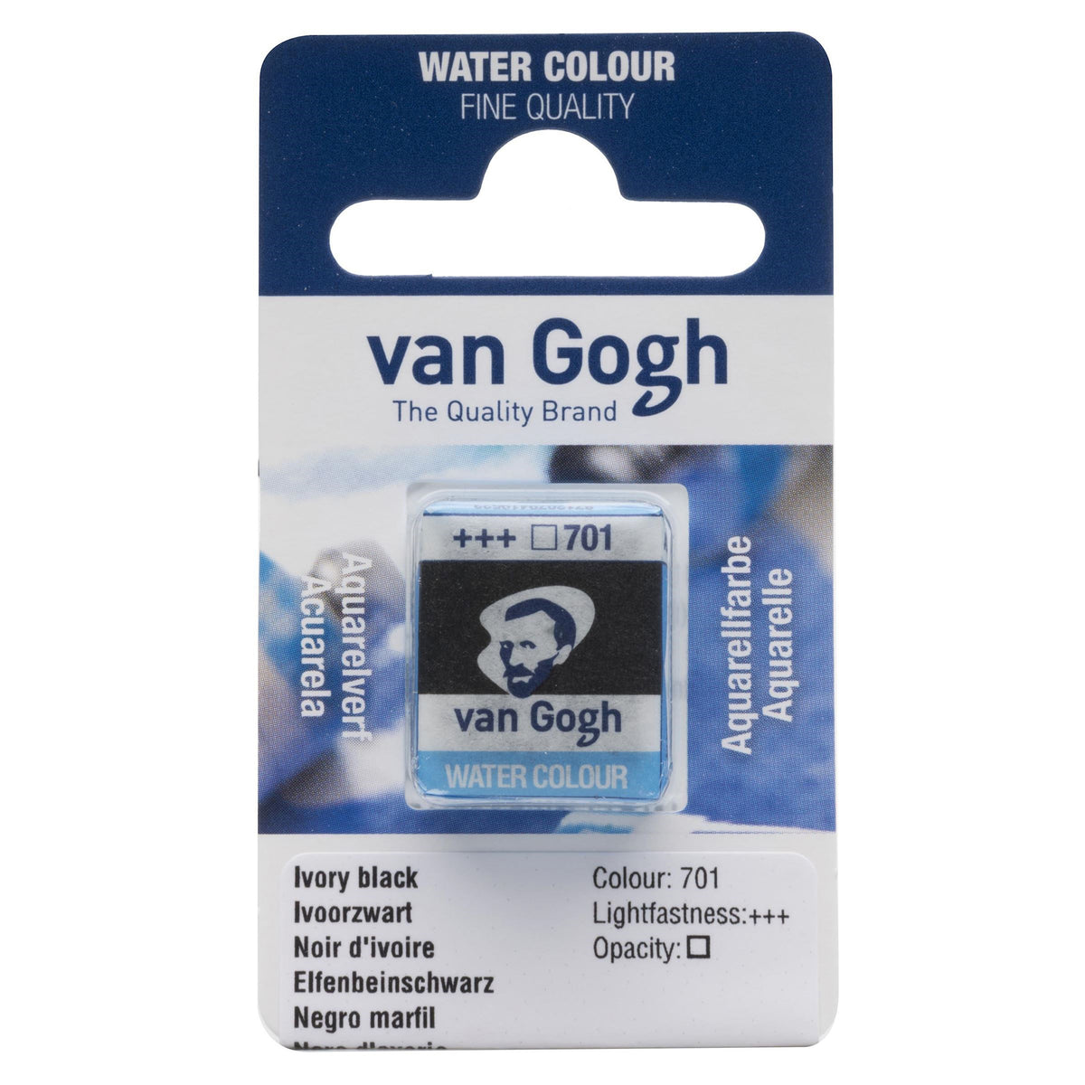 VAN GOGH WATERCOLOUR HALF PAN IVORY BLACK