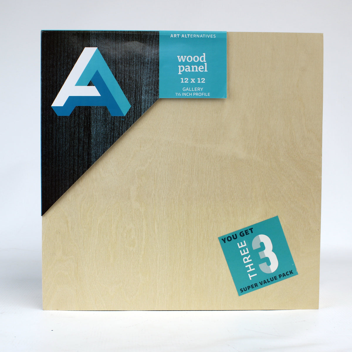 WOOD PANEL GALLERY SUPER VALUE 3-PACK 12&quot;x12&quot;
