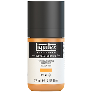 LIQUITEX ACRYLIC GOUACHE 59ml JAR FLUORESCENT ORANGE