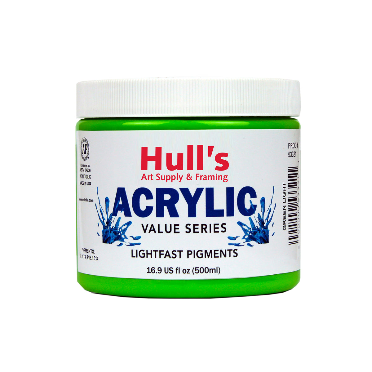 HULLS ACRYLIC 16oz JAR GREEN LIGHT