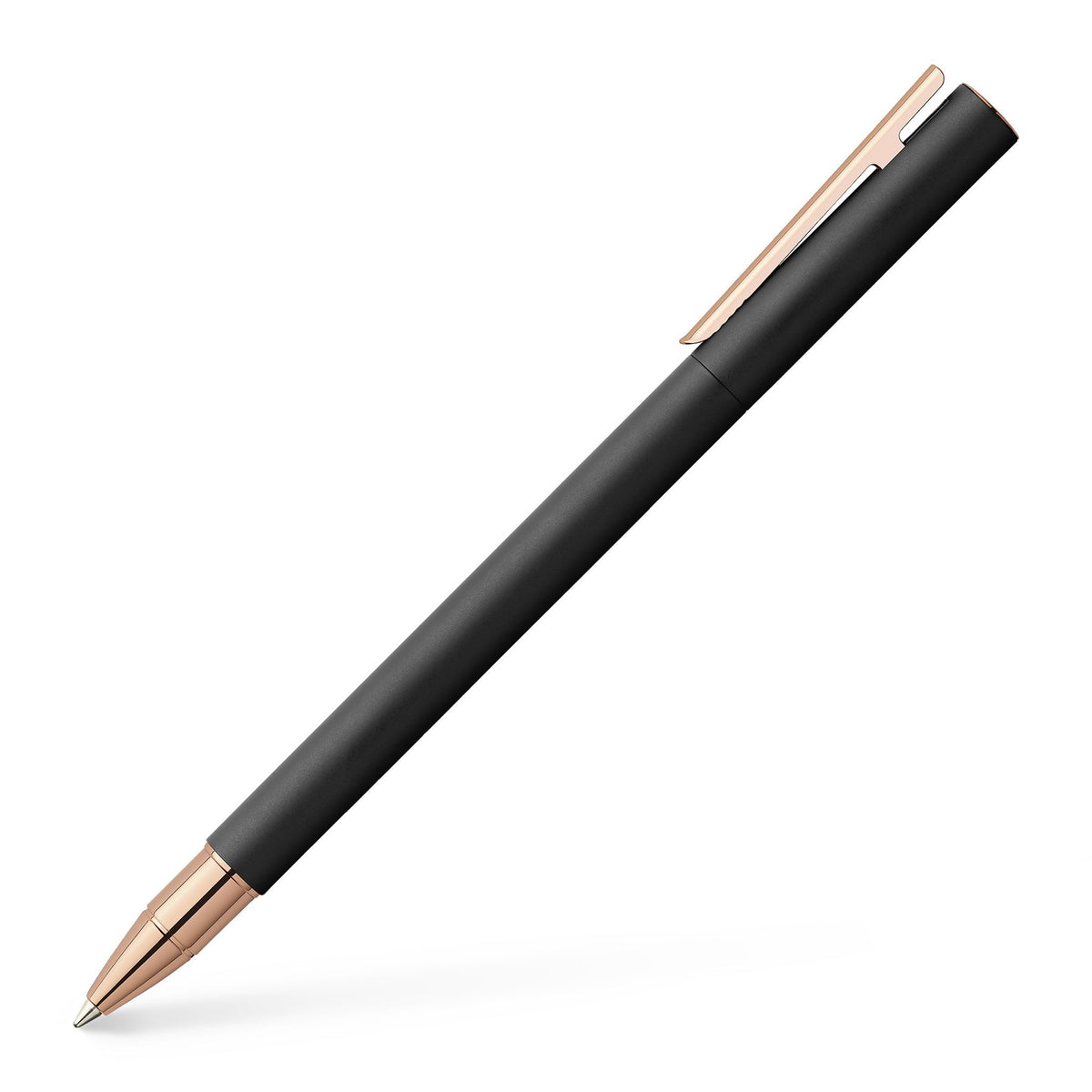 NEO SLIM BLACK MATTE WITH ROSE GOLD ROLLERBALL