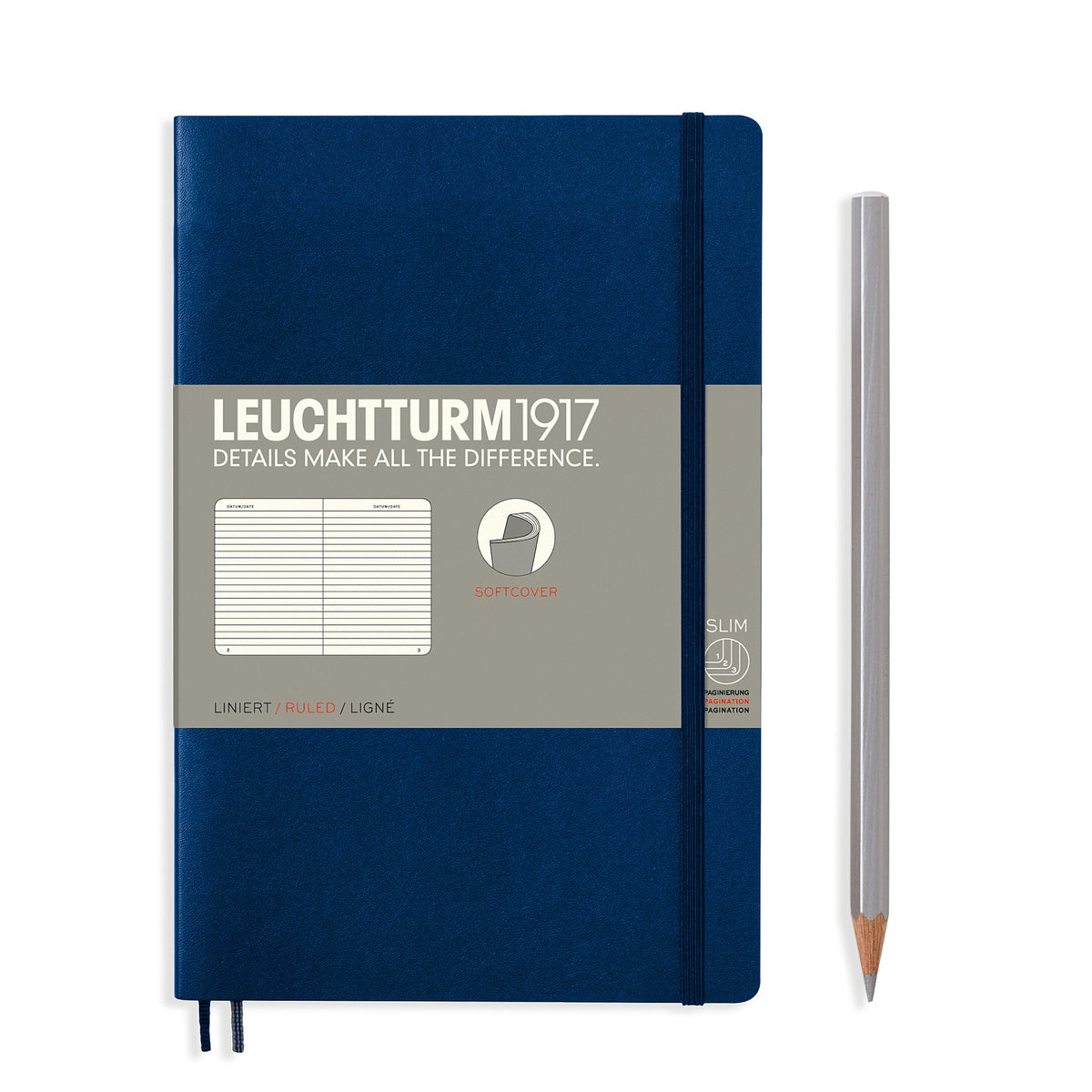 SOFTCOVER B6+ NOTEBOOK RULED NAVY