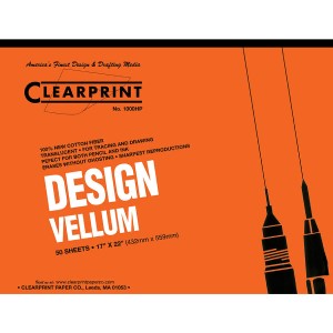 1000H DESIGN VELLUM PLAIN 50-SHEET PAD 17X22