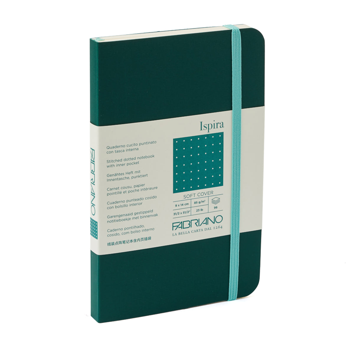 ISPIRA SOFTCOVER 3.5&quot;x5.5&quot; DOTTED GREEN