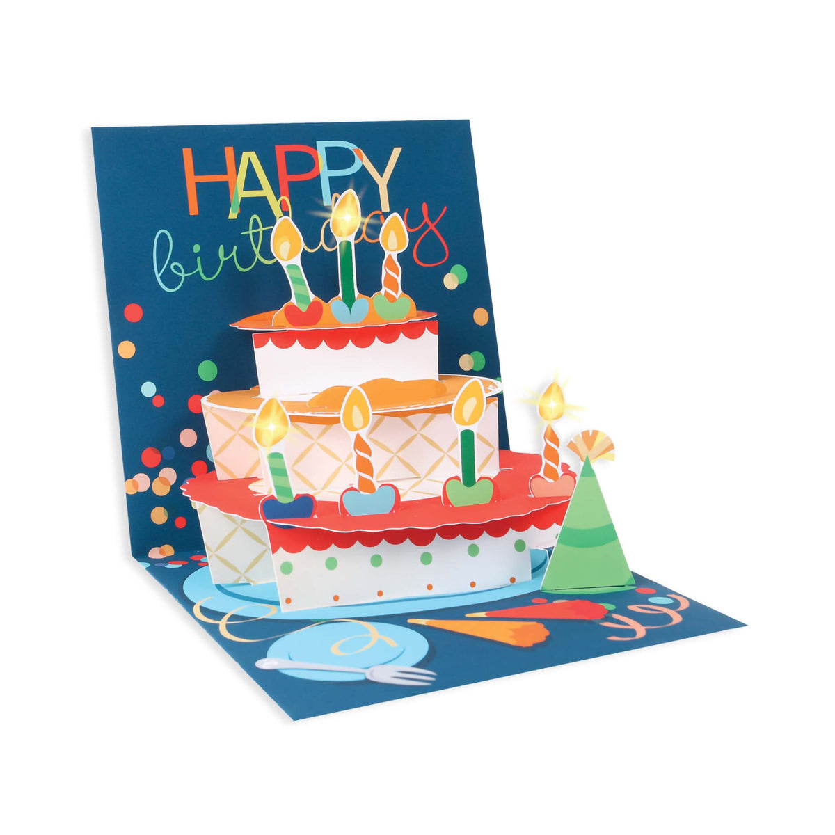POP-UP CARD BIRTHDAY CAKE - LIGHT UP