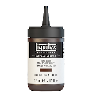LIQUITEX ACRYLIC GOUACHE 59ml JAR BURNT UMBER