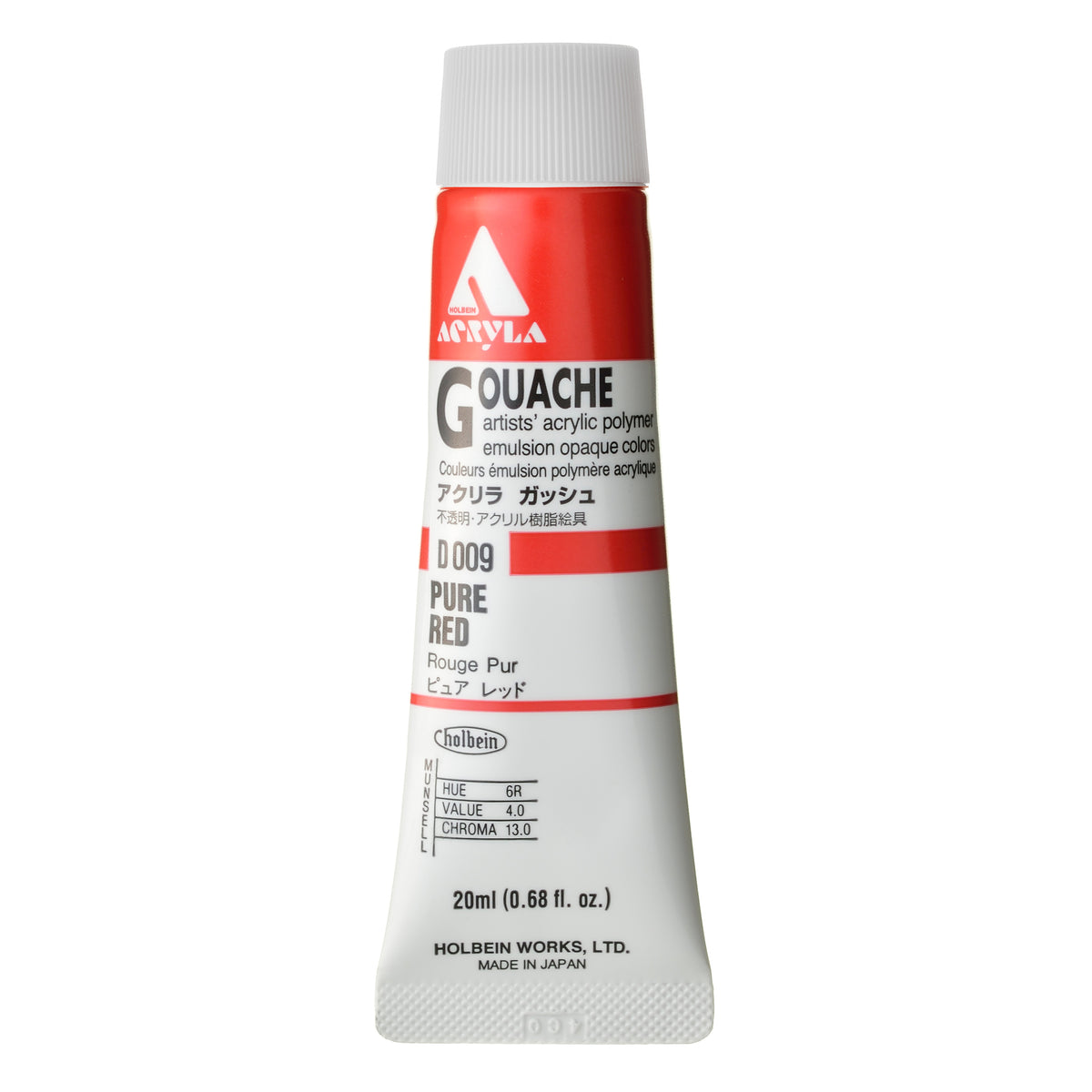 ACRYLA GOUACHE 20ML PURE RED