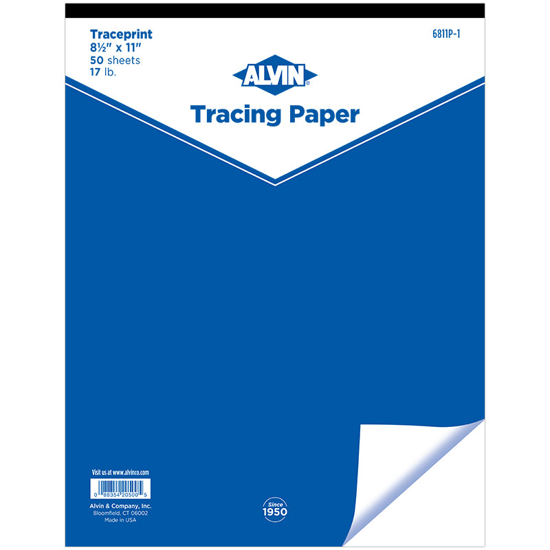 ALVIN 17LB 50SHEET  TRACEPRINT PAD 8.5&quot; X 11&quot;