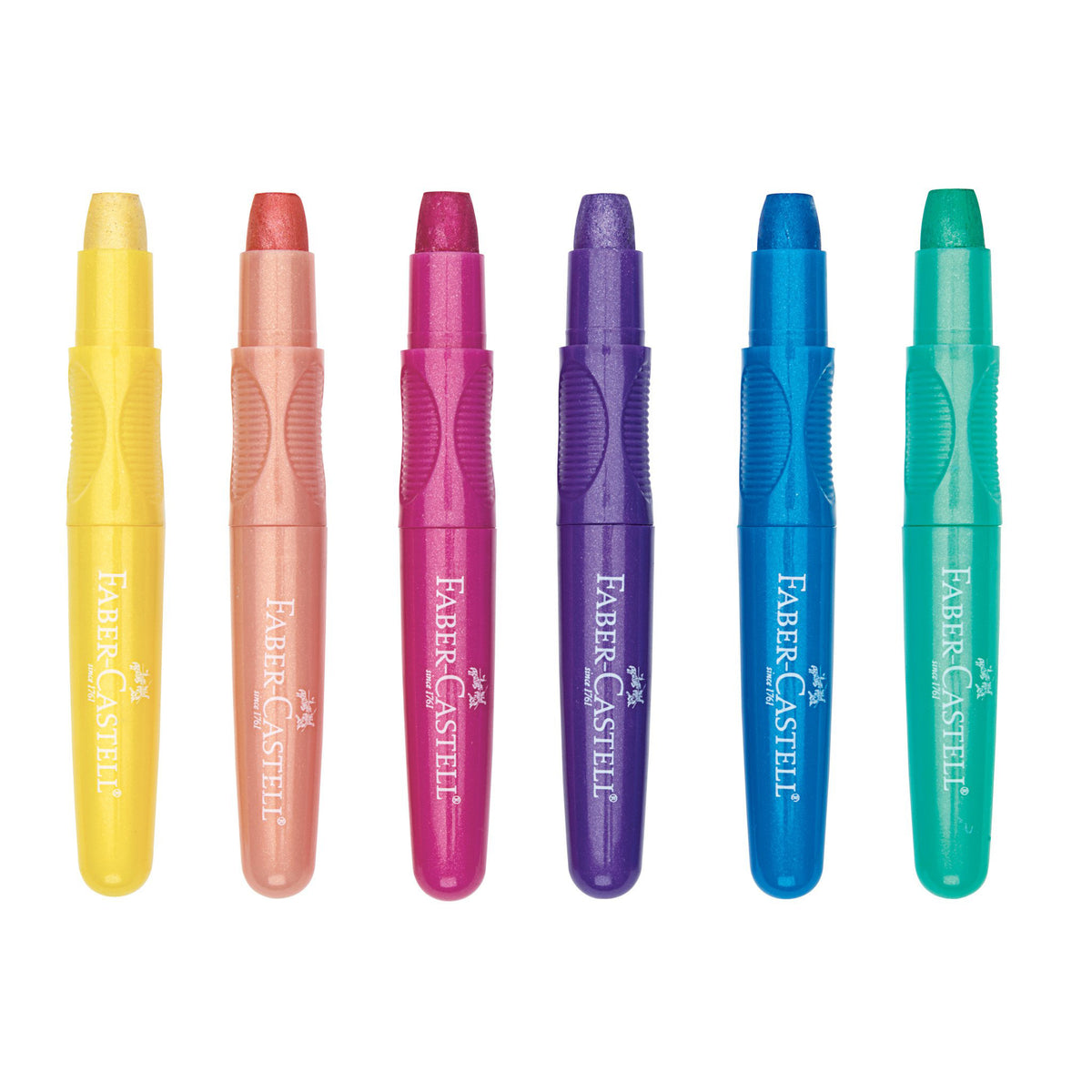FABER CASTELL GEL CRAYONS METALLIC 6PK