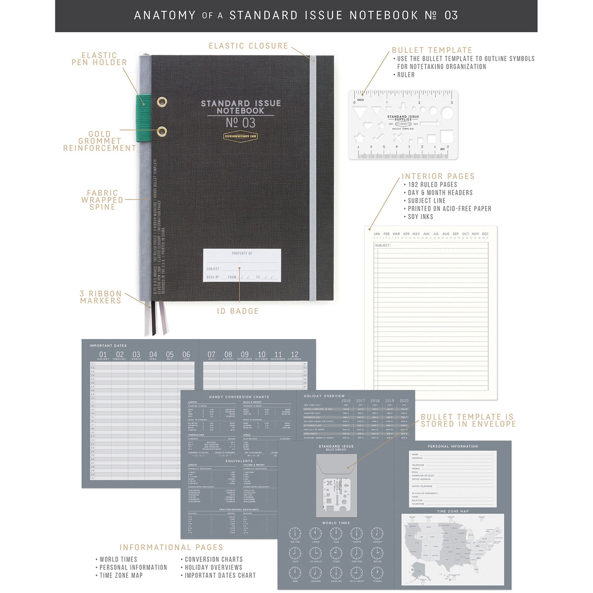 STANDARD ISSUE PLANNER NOTEBOOK BLACK