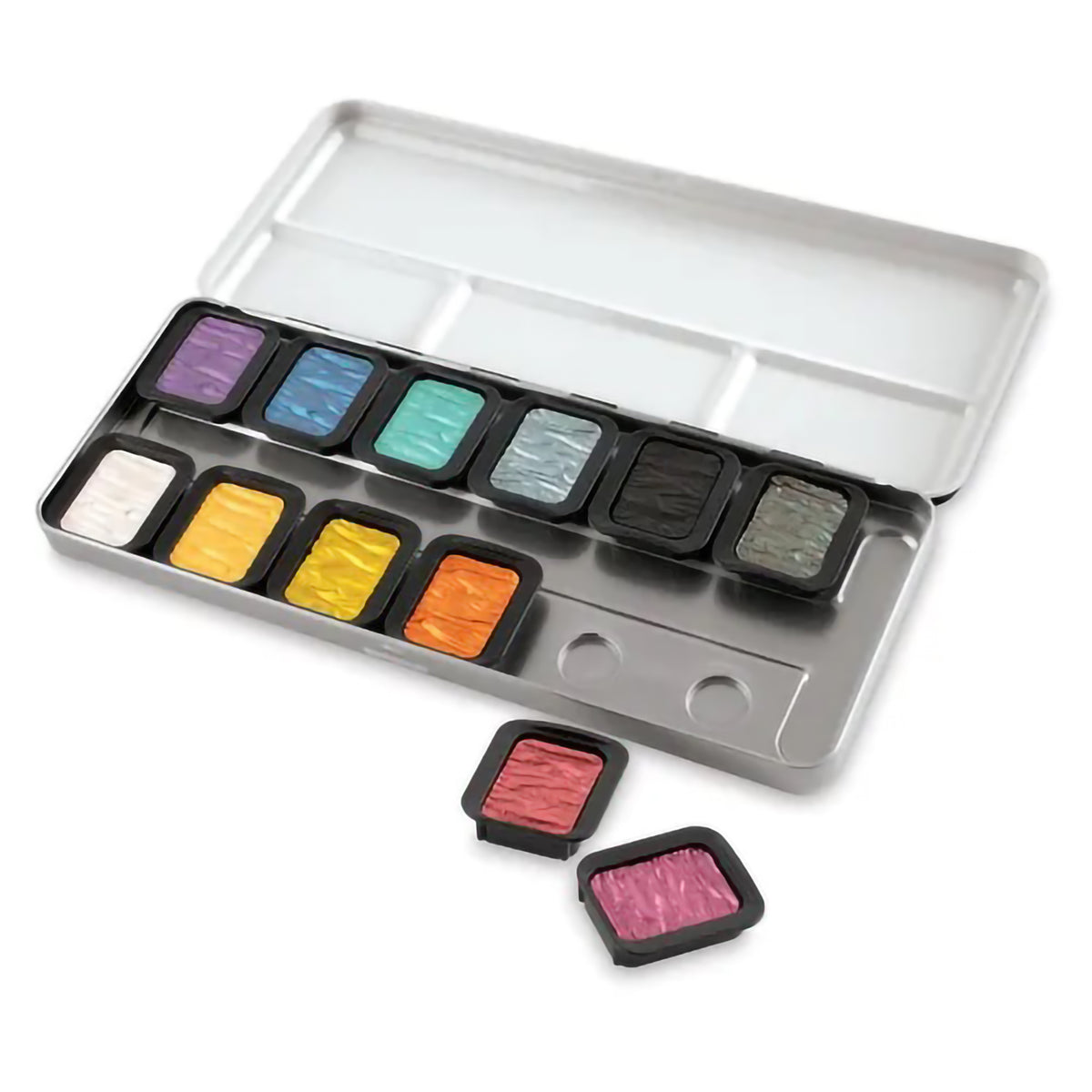 FINETEC WATERCOLOR SET – 12 PEARLESCENT COLOURS (RAINBOW)