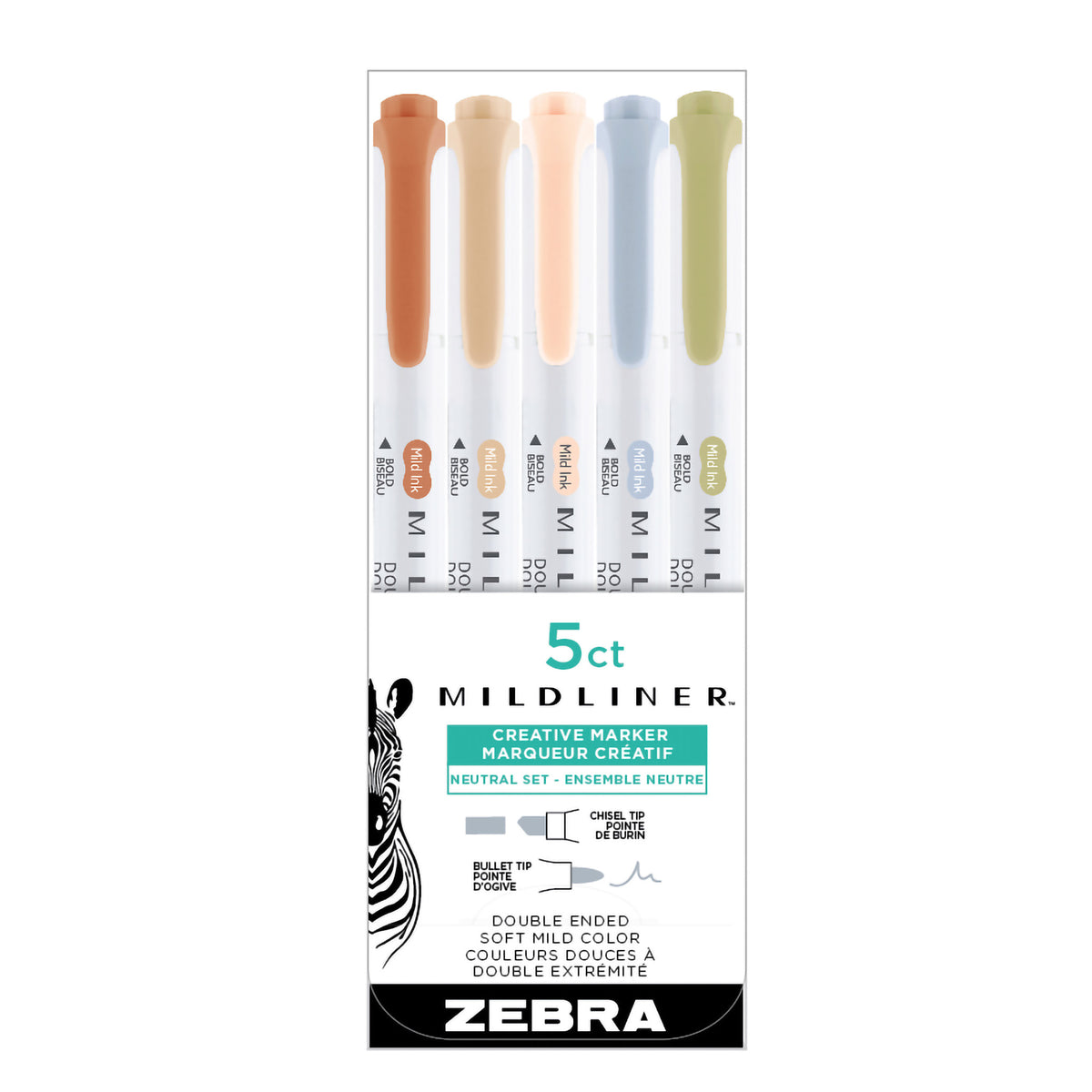 MILDLINER DOUBLE ENDED HIGHLIGHTER NEUTRAL SET/5