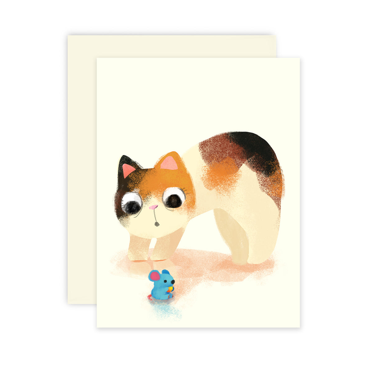 ILLUSTRATION CARD CURIOUS CAT
