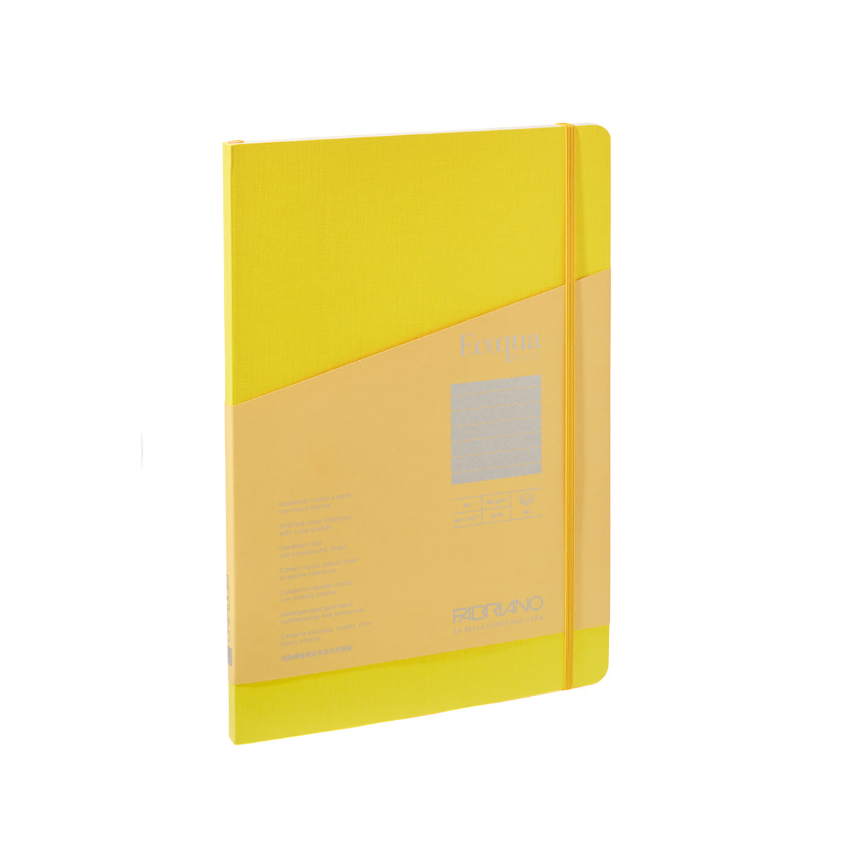 ECOQUA PLUS STITCH-BOUND A4 LINED YELLOW