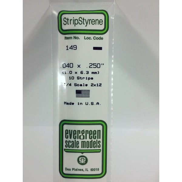 POLYSTYRENE STRIP OPAQUE WHITE .040 x .250 x 14&quot;