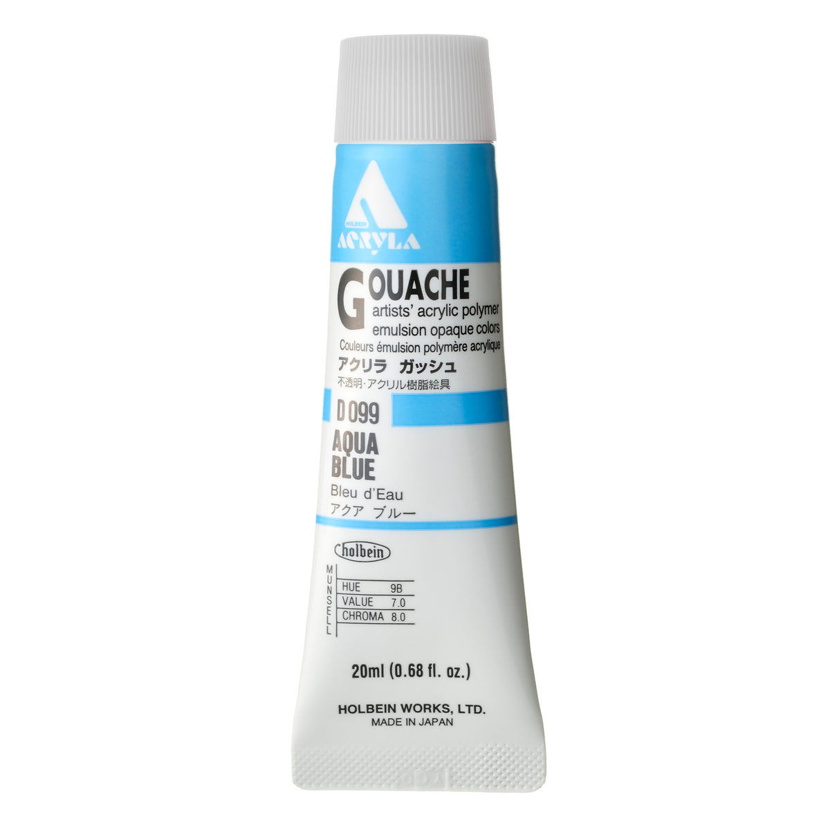 ACRYLA GOUACHE 20ML AQUA BLUE