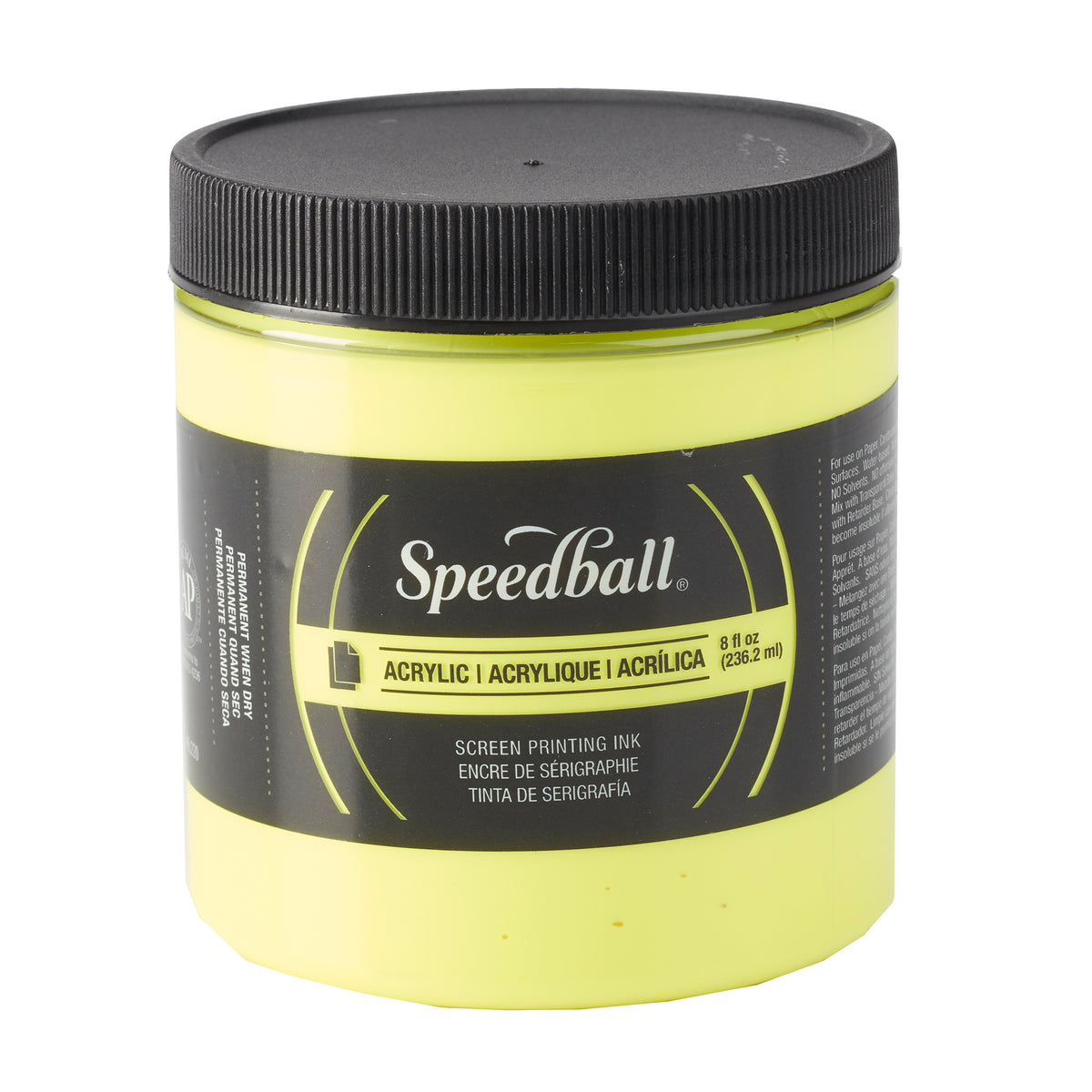 ACRYLIC SCREEN PRINTING INK 8oz FLUORESCENT YELLOW