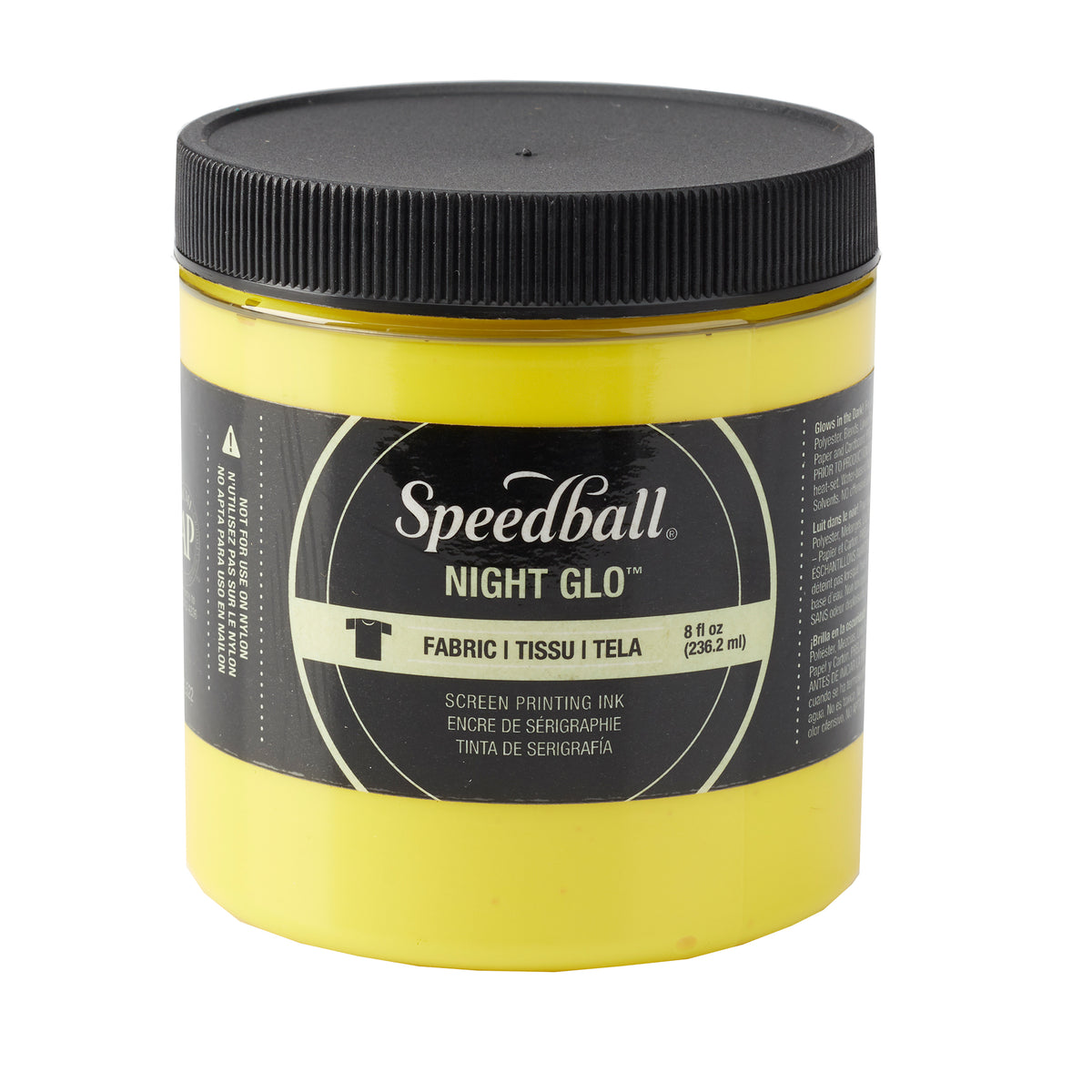 FABRIC SCREEN INK 8oz NIGHT GLO YELLOW