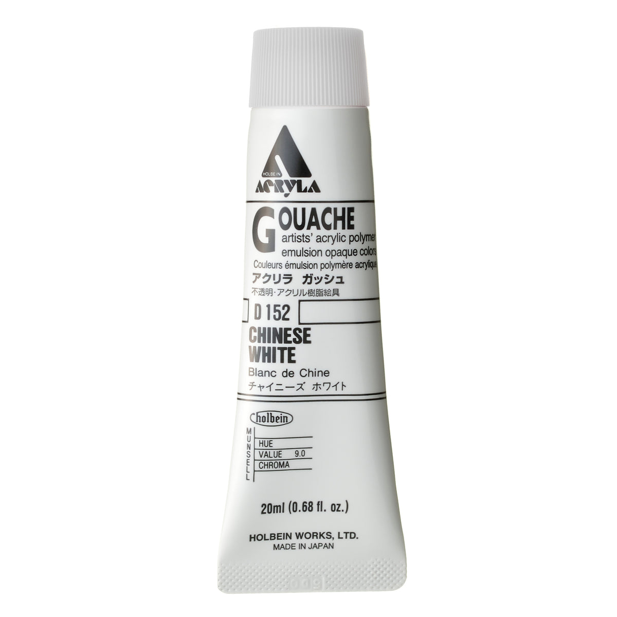 ACRYLA GOUACHE 20ML CHINESE WHITE