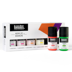 LIQUITEX ACRYLIC GOUACHE FLUORESCENT SET 6x59ml