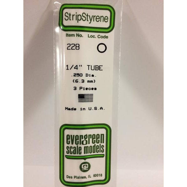 POLYSTYRENE OPAQUE WHITE TUBE .250 (1/4&#39;&#39;) OD X 14&#39;&#39; PKG/3