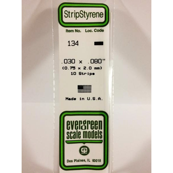 POLYSTYRENE STRIP OPAQUE WHITE .030 X .080 x 14&#39;&#39;