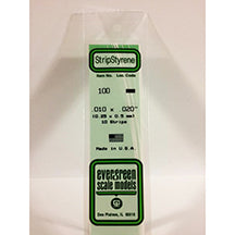 POLYSTYRENE STRIP OPAQUE WHITE .010 X .020 x 14&#39;&#39;