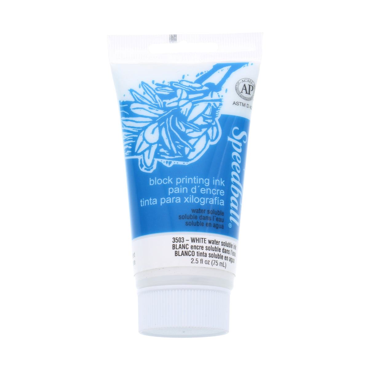 WATER-SOLUBLE BLOCK PRINTING INK 2.5oz WHITE