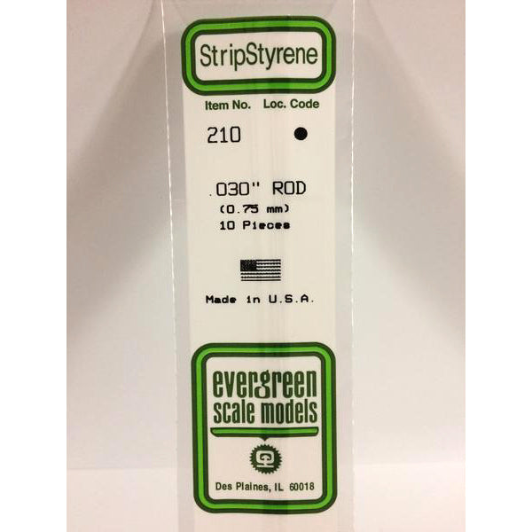 POLYSTYRENE OPAQUE WHITE ROD .030 x 14&#39;&#39; PKG/10