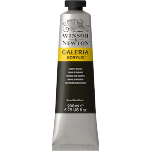 W&N GALERIA ACRYLICS IVORY BLACK 200ml